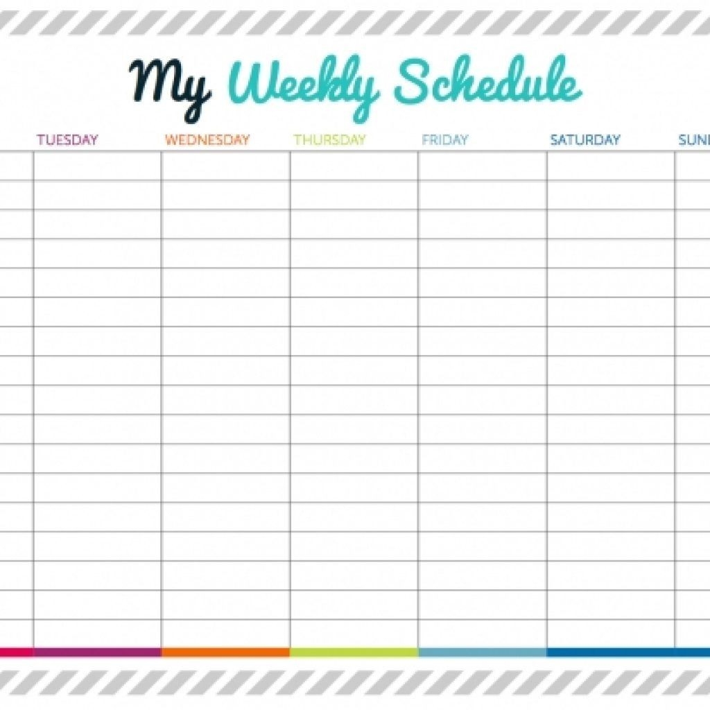 Blank Time Slot Week Schedules Calendar Template Printable