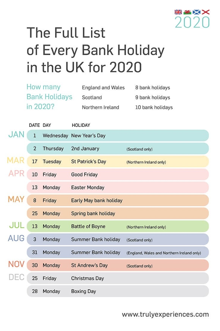 Bank Holidays 2020 Europe Calendar