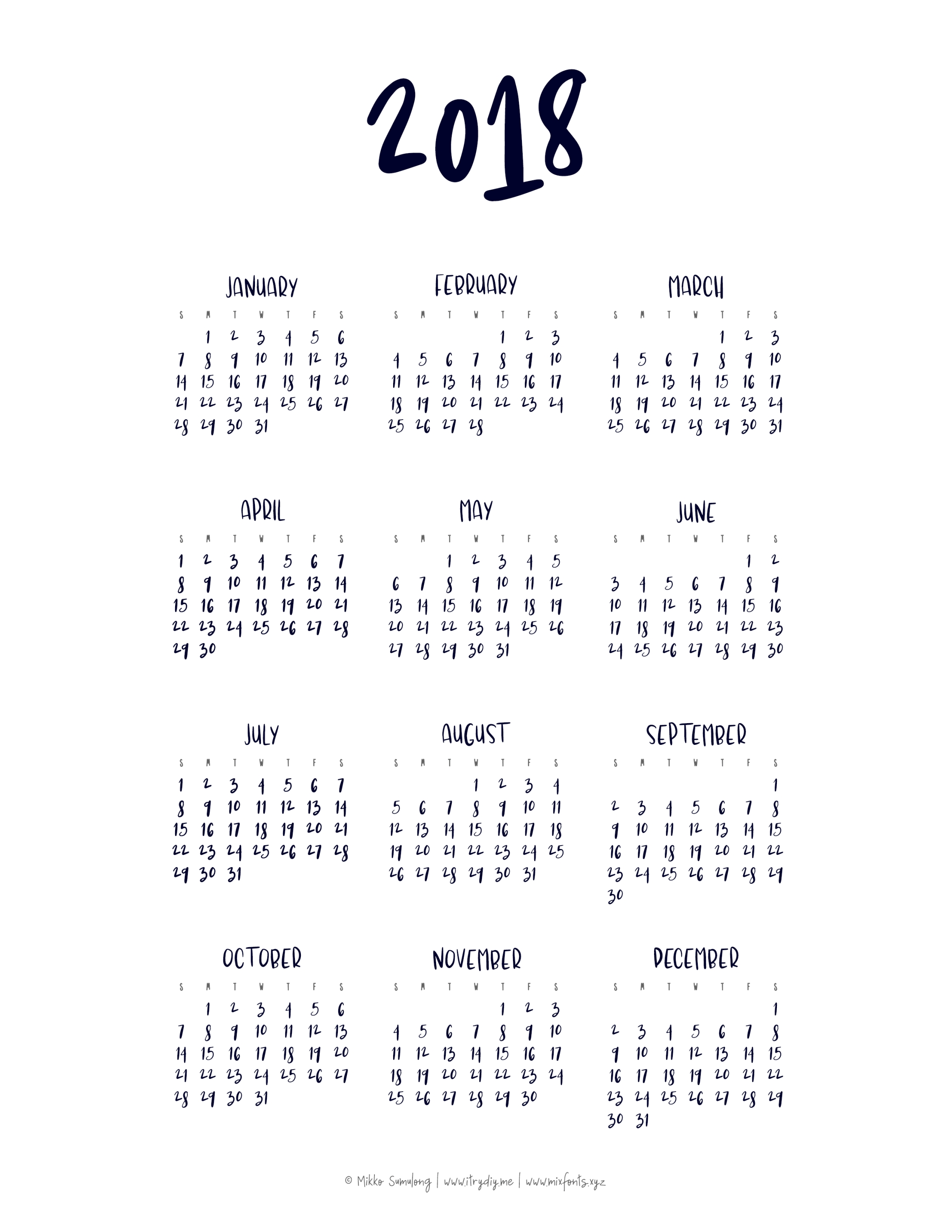 Year At A Glance Calendar | Printable Yearly Calendar, At A-At A Glance Monthly Calendar Printable