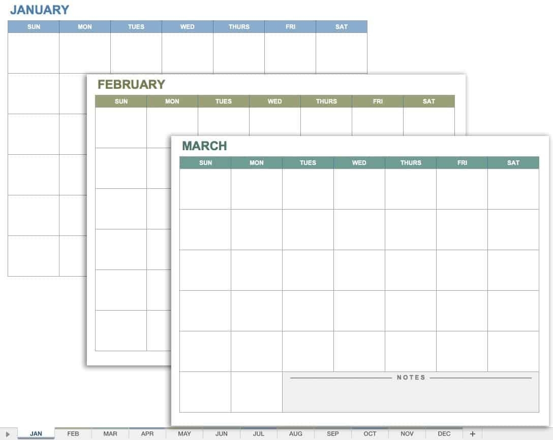 15 Free Monthly Calendar Templates | Smartsheet-Blank Calendar Grid Printable
