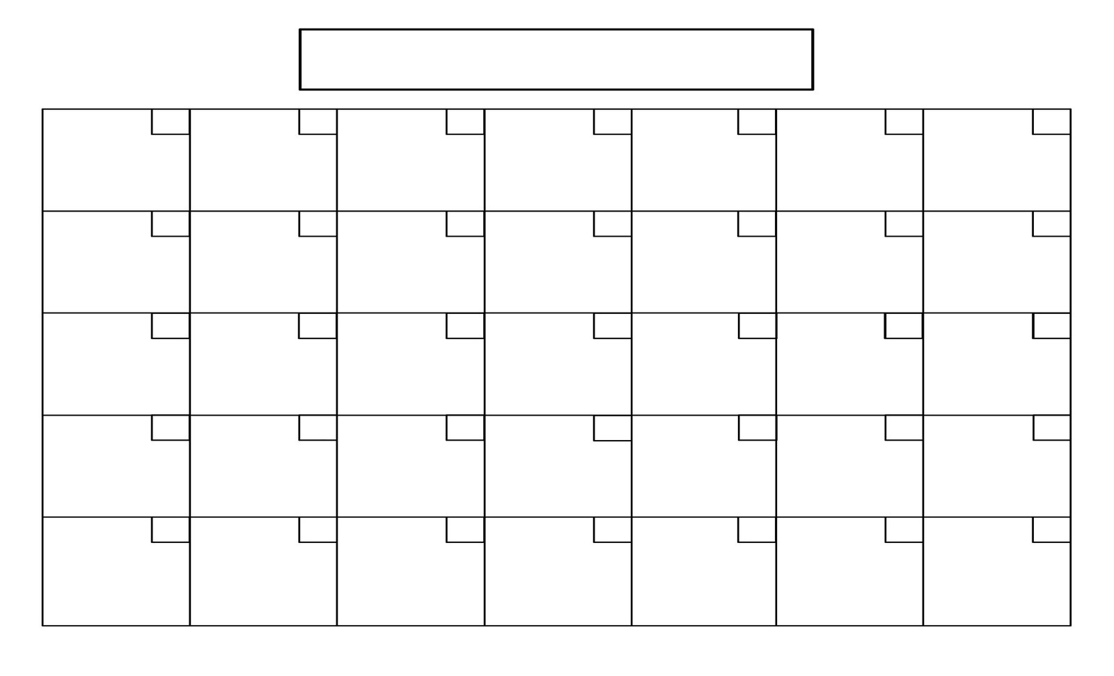 16 Simple Blank Calendar Template Images - Full Size Blank-Blank Calendar Grid Printable