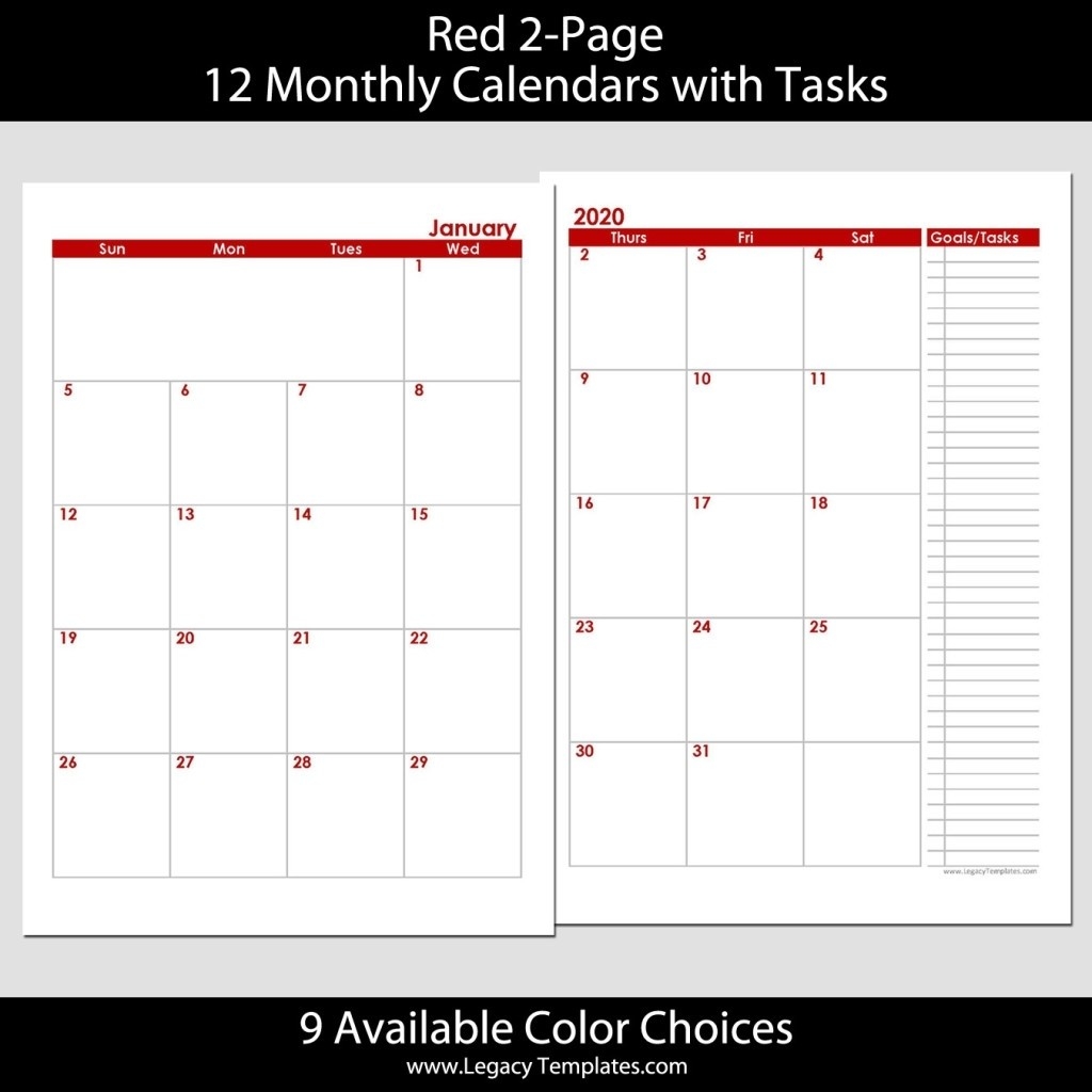 2 Page Calendar Template 2020 – Urgup.ewrs2018-2020 2 Page-2 Page Calendar Printable Template 2020