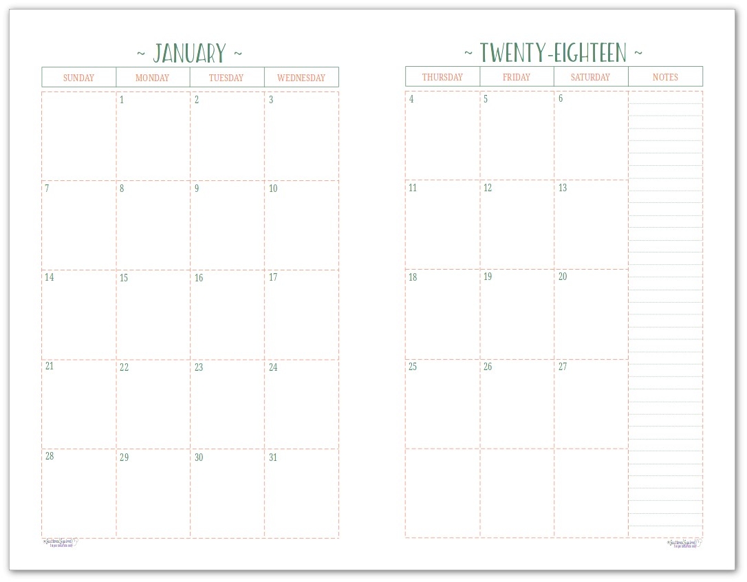 Free Two Page Blank Printable Calendar Calendar Template Printable