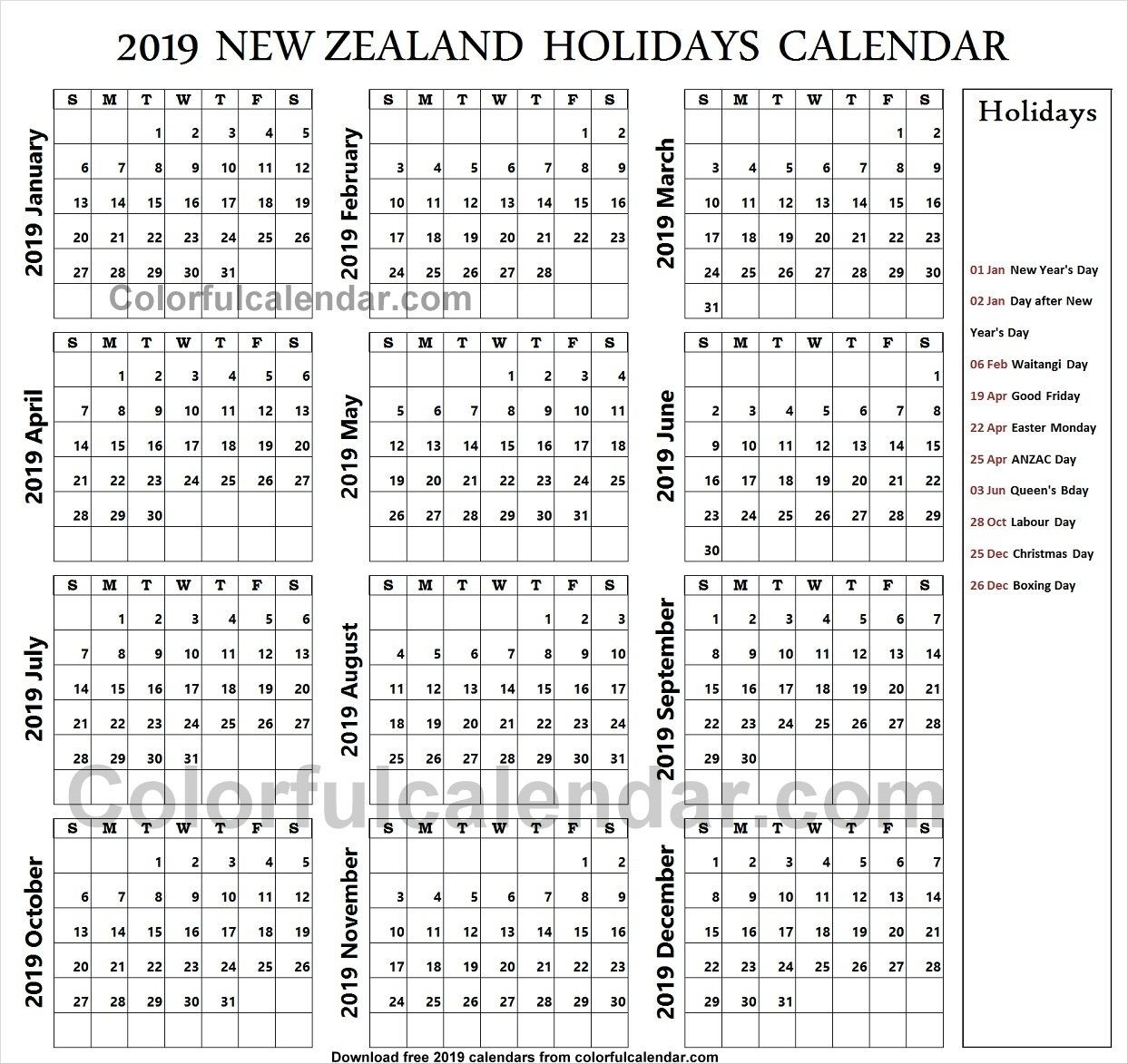 2019 School Holidays New Zealand Calendar | School Holidays-School Holidays Nz Calendar