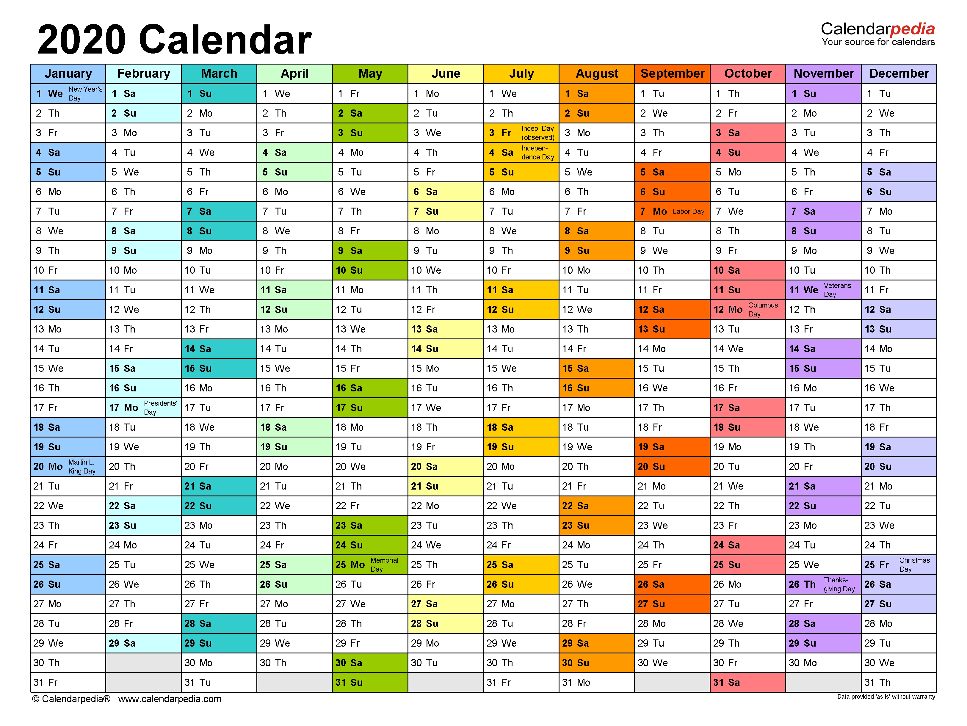 2020 Calendar - Free Printable Microsoft Excel Templates-Staff Calendar Template 2020