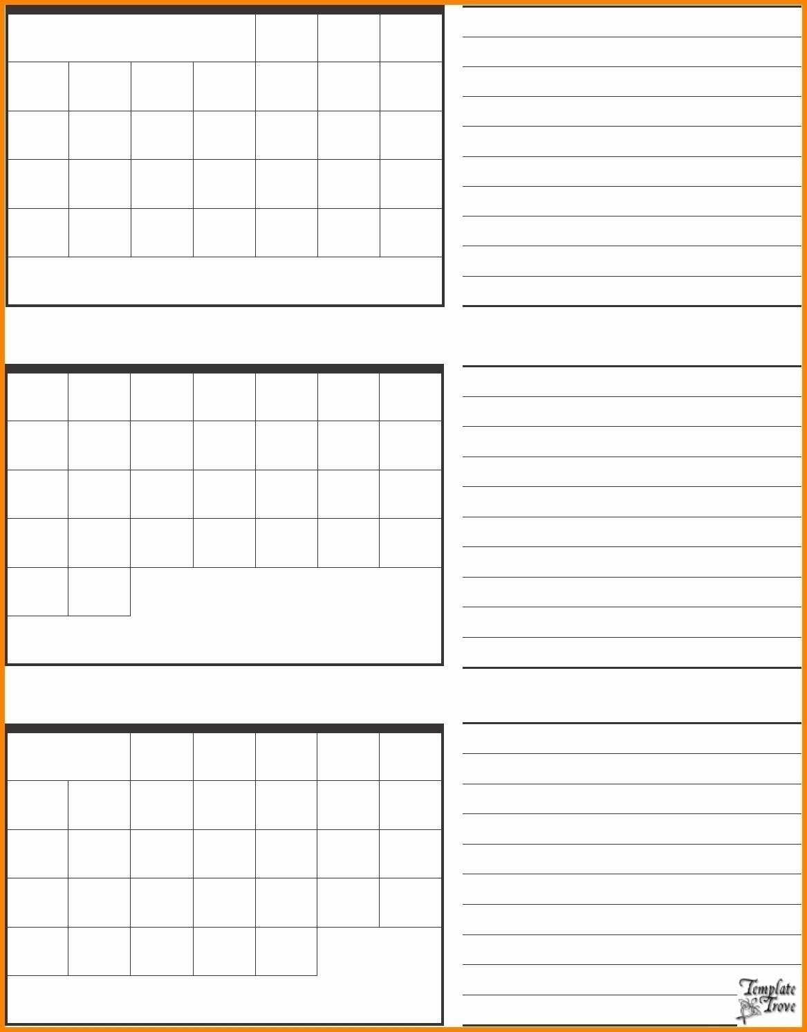 3 Month Calendar Template Printable