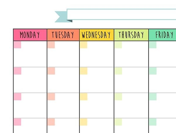 Blank Calendar No Dates - Remar-Blank Calendar Template No Dates