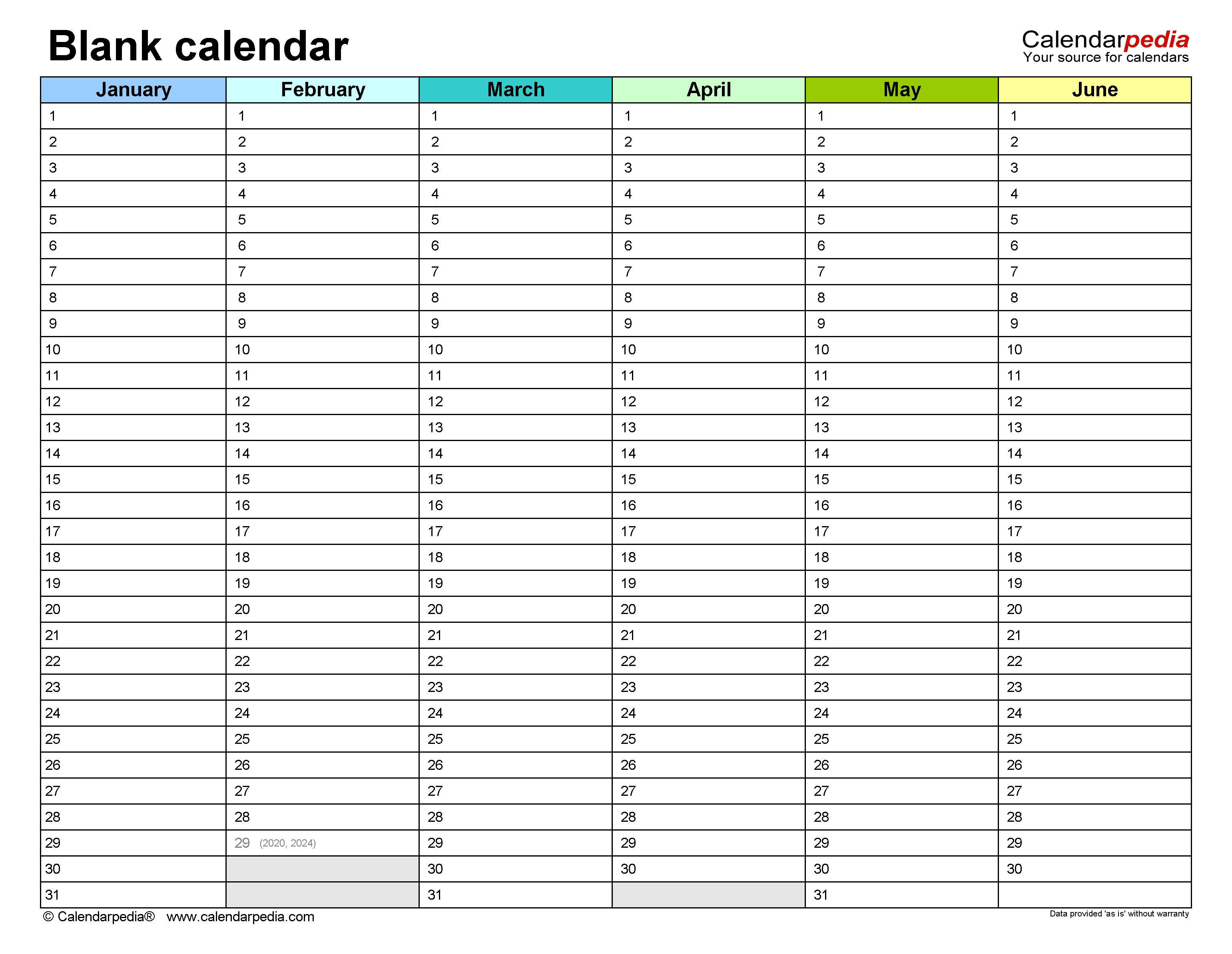 Blank Calendars - Free Printable Microsoft Word Templates-Free Two Page Blank Printable Calendar