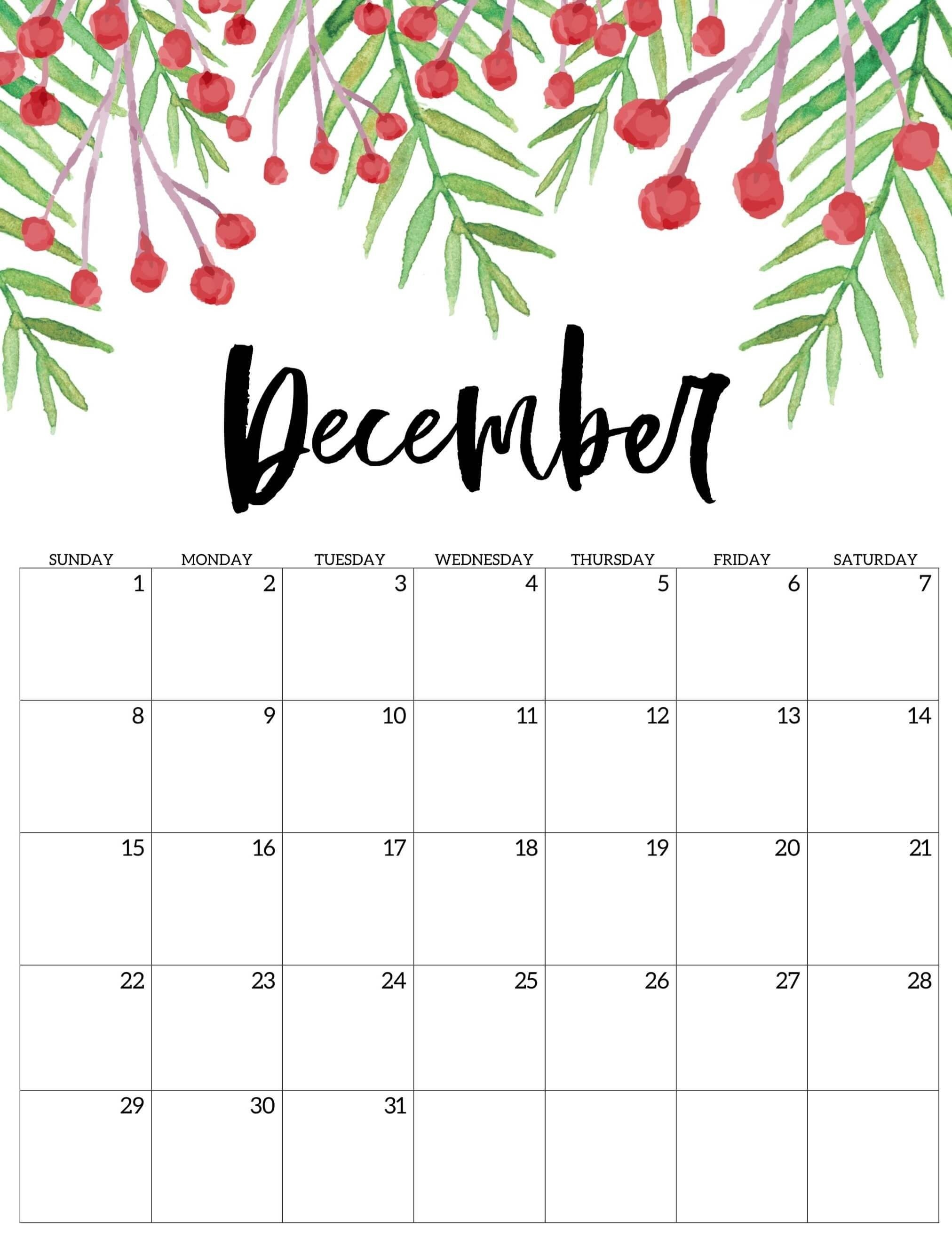 Cute December 2019 Calendar Printable Hd Wallpaper Floral-Blank Calendar December 2020 Letter Size
