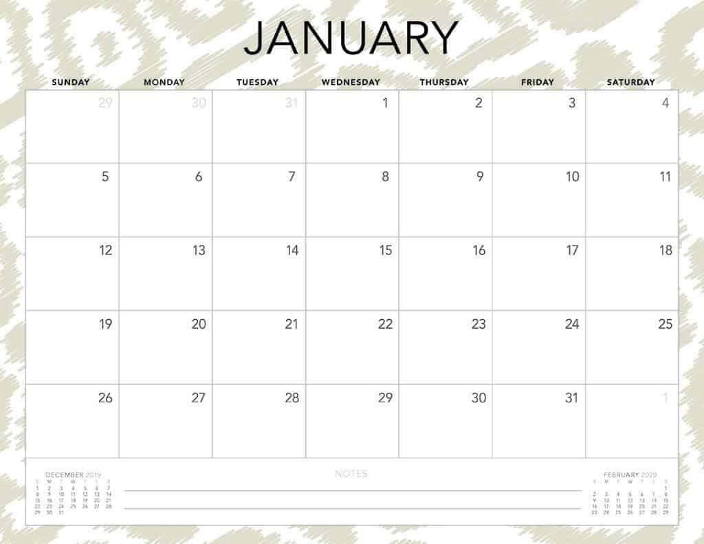 Free 2020 Printable Calendars - 51 Designs To Choose From!-Pretty Monthly Calendar 2020/2020