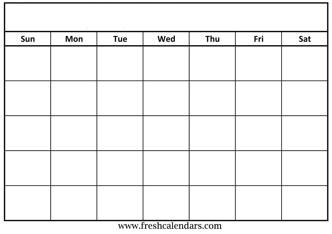 Free Printable Blank Calendar Grid | Monthly Printable Calender-Blank Calendar Grid Printable