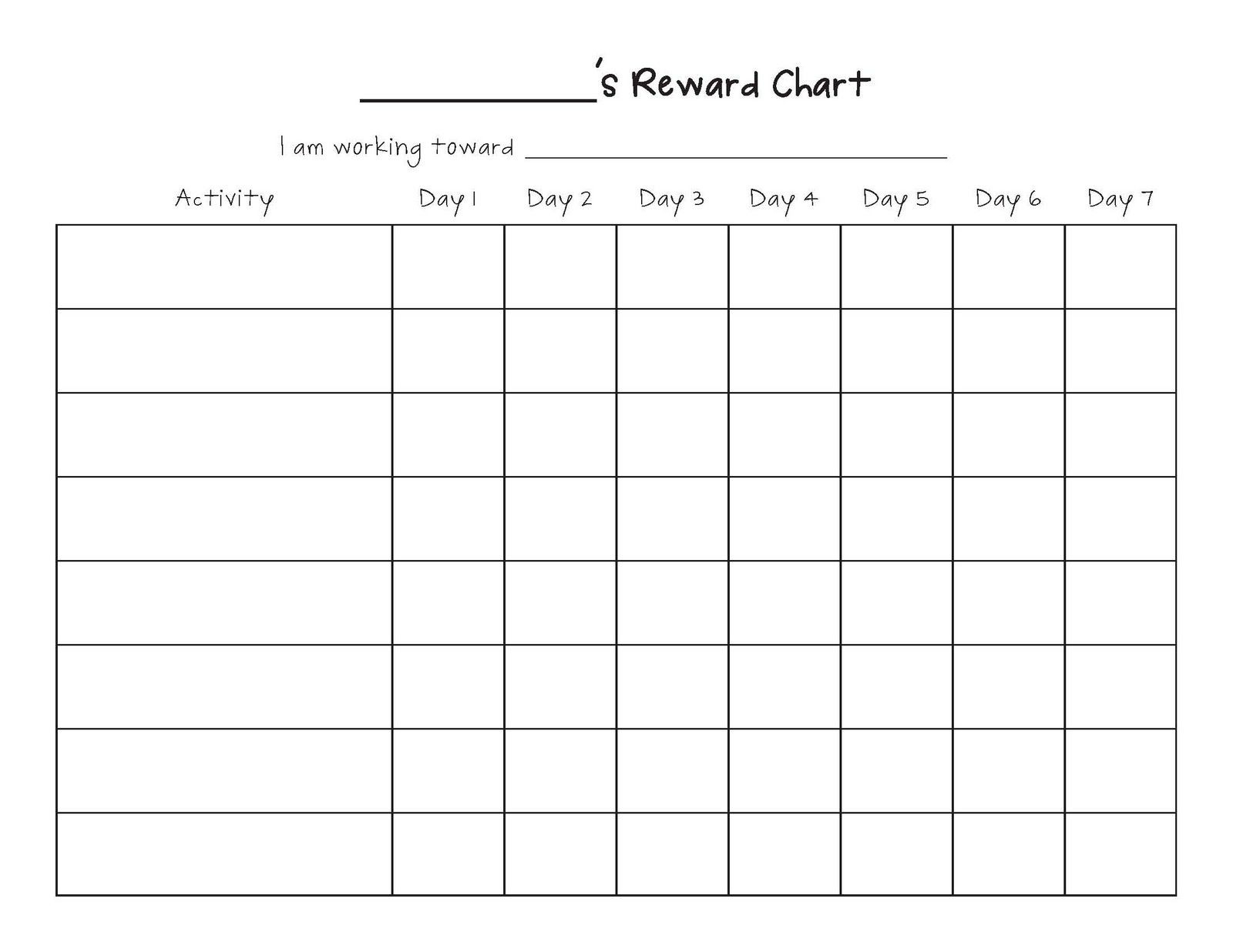 Monthly Behavior Chart Printable