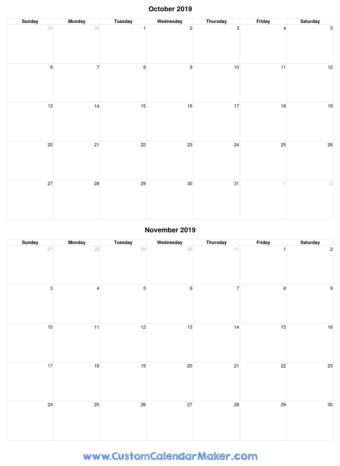 Free Printable Calendars, Blank Pdf Templates To Print A-Free Two Page Blank Printable Calendar