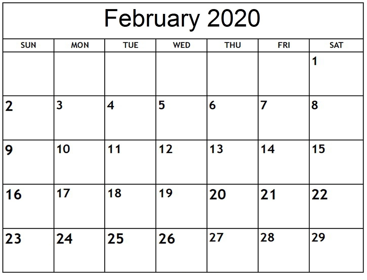 Free Printable February 2020 Calendar Uk With Holidays-Blank 2020 Calendar Uk Printable