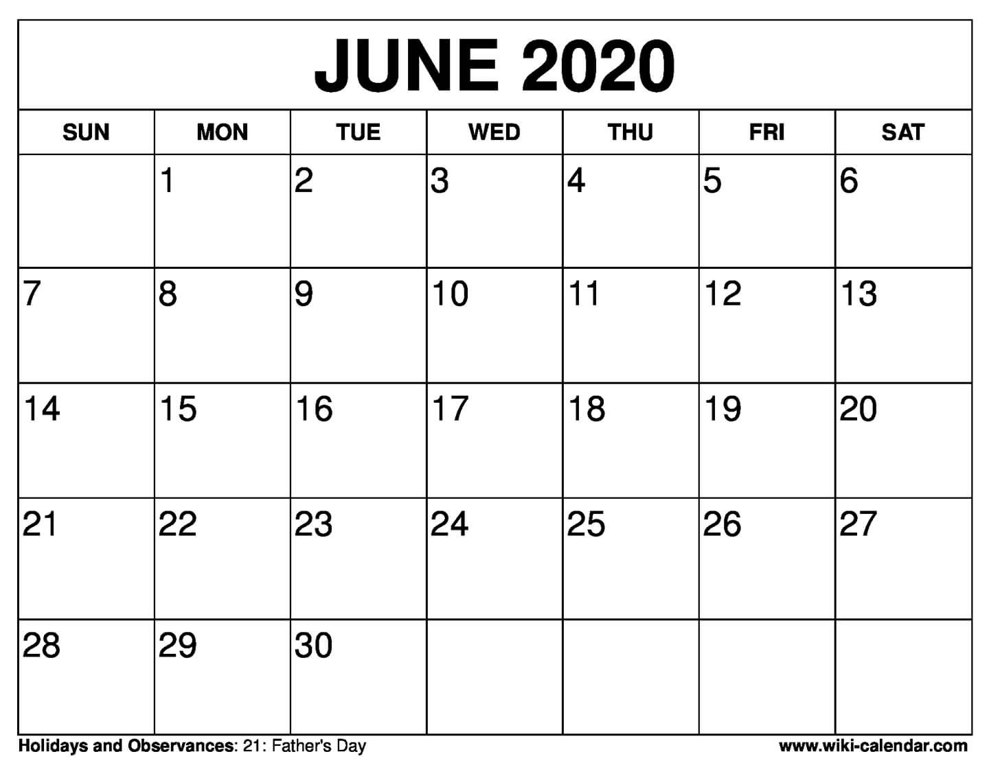 Free Printable June 2020 Calendars-July 2020 Large Claendar Template