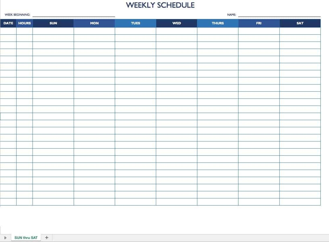 Free Work Schedule Templates For Word And Excel |Smartsheet-Schedule Biweekly Templates Free Printable