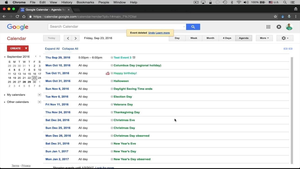 Google Calendar - Delete Multiple Events At Once-Holidays Listed Twice In Google Calender