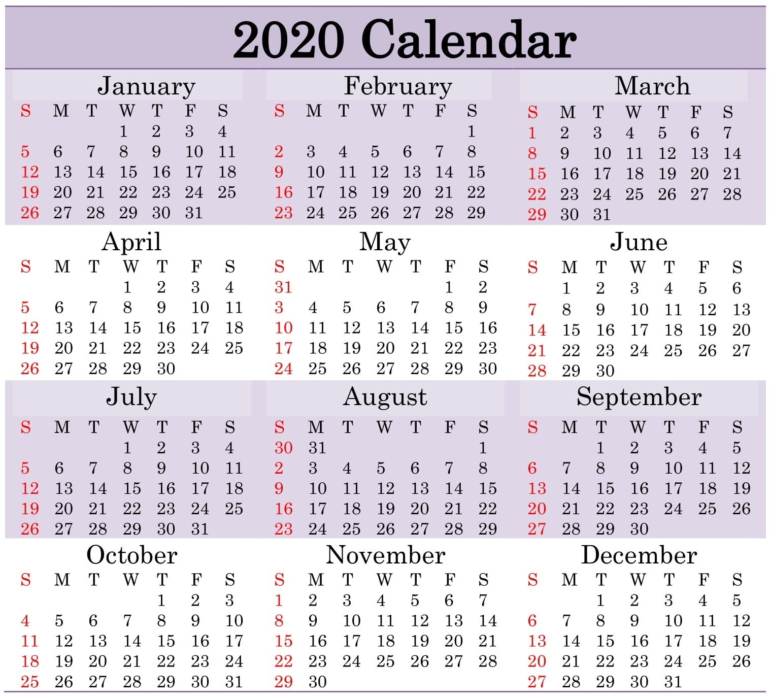 Printable 2020 Calendar Word Document - Latest Printable-Monthly Calendar With Julian Dates 2020