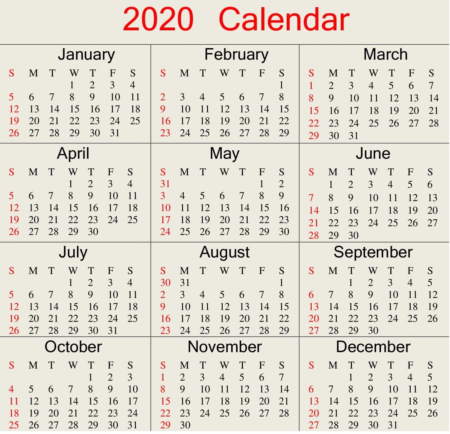 Printable 2020 Calendar Word Document - Latest Printable-Monthly Calendar With Julian Dates