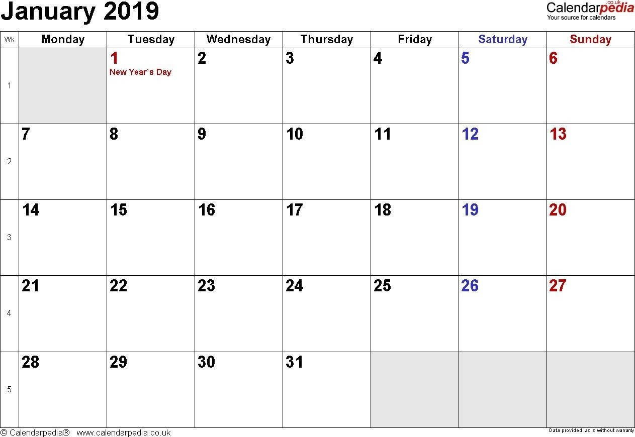 Printable Monthly Calendar 2019 Uk | Kalender, Oktober-Printable Monthly Calendar Templates Uk