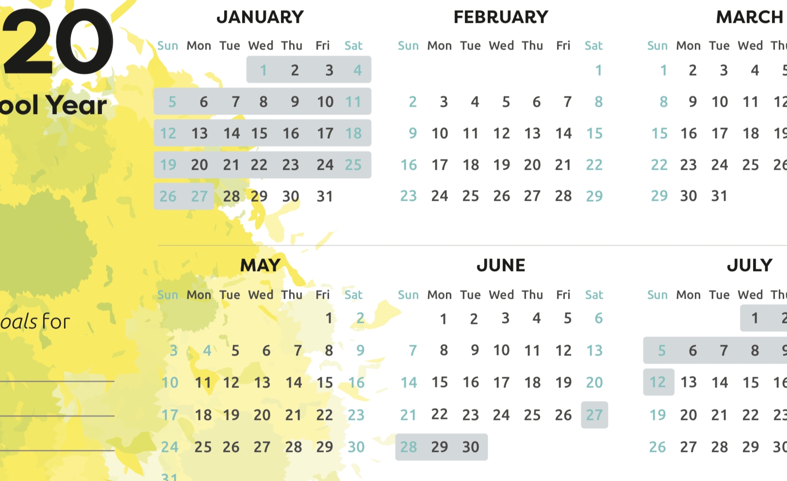 Printable School Holiday Calendar 2020 - School Direct-2020 Calenderwa School Holidays Printable