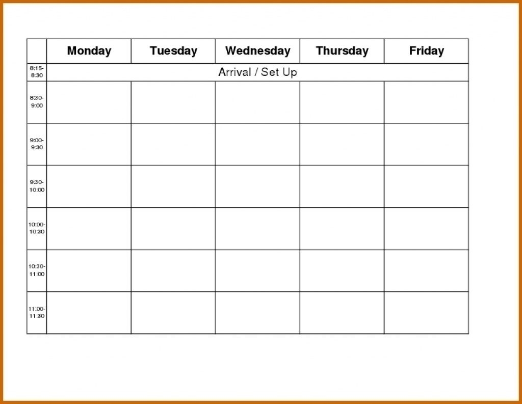 Printable Weekly R Monday Through Friday Template Blank Free-Free Blank Printable Monthly Calendar Monday - Friday