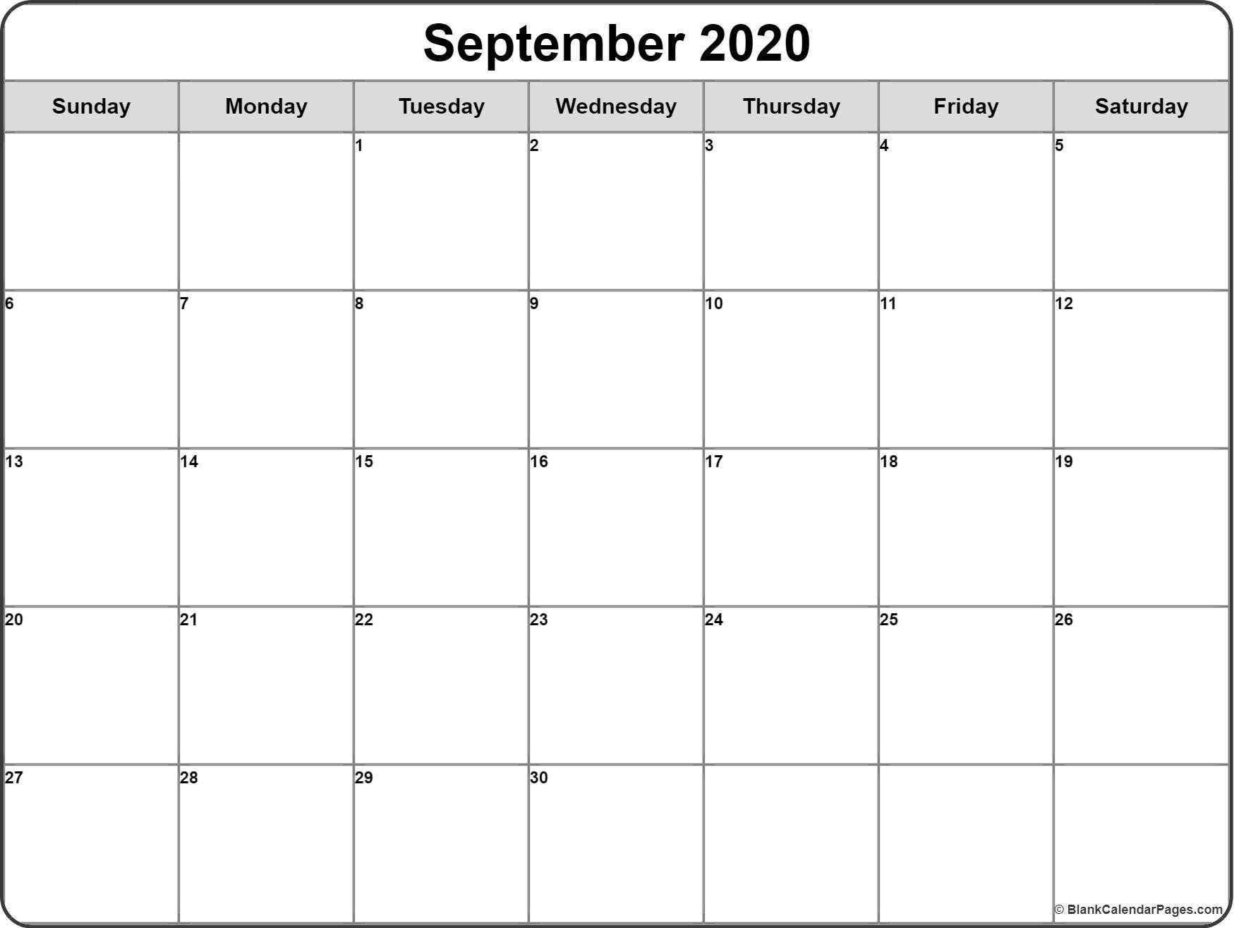 September 2020 Calendar | Free Printable Monthly Calendars-Blank Printable Calendar 2020 Monthly