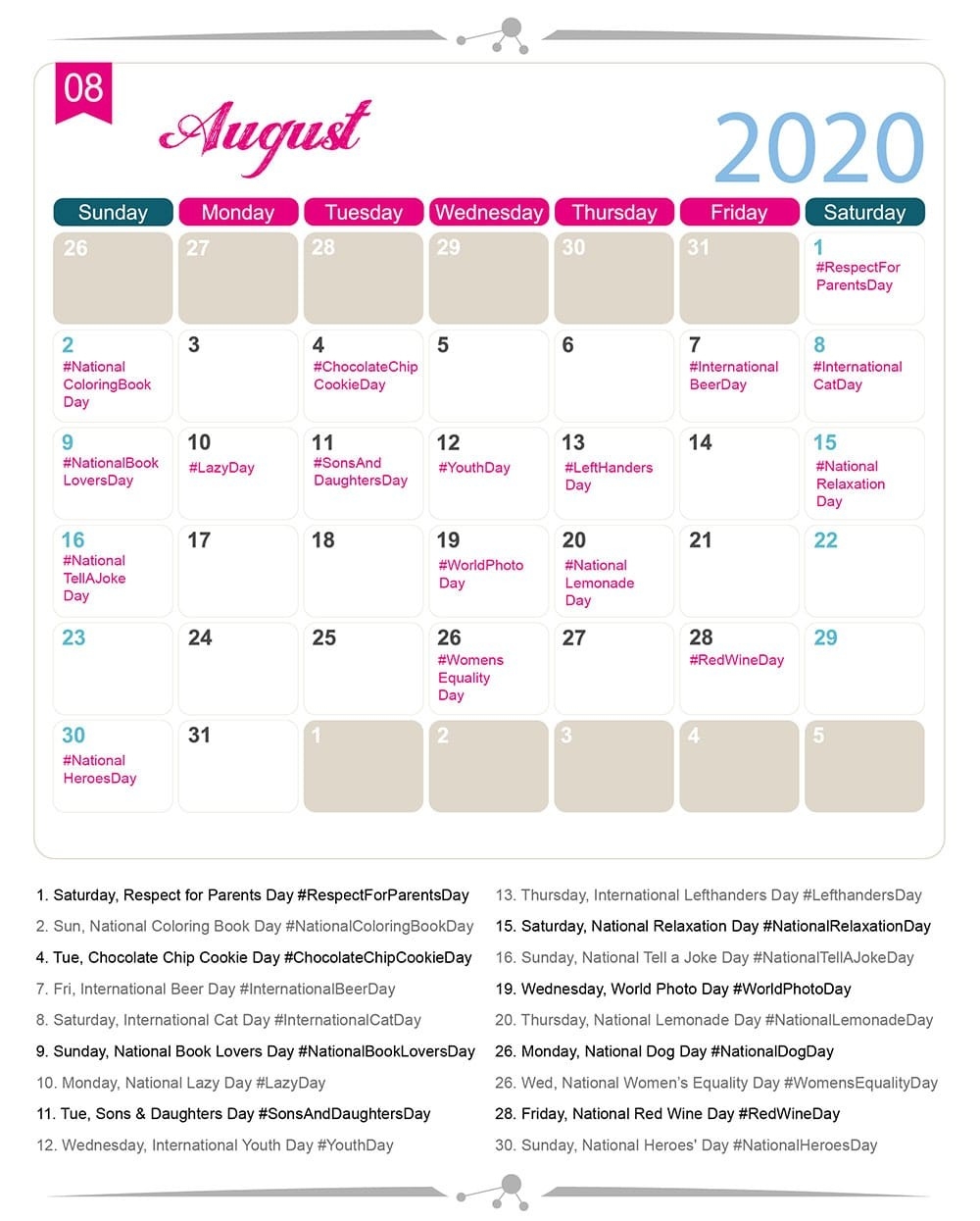 The 2020 Social Media Holiday Calendar - Make A Website Hub-National Food Holidays In Usa 2020