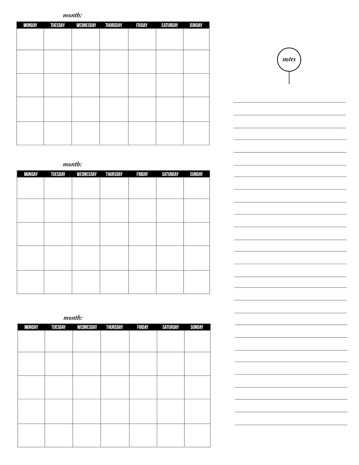 The Obsessive Imagist 3 Month Blank 8 5 X 11 At Three Month-3 Month Blank Printable
