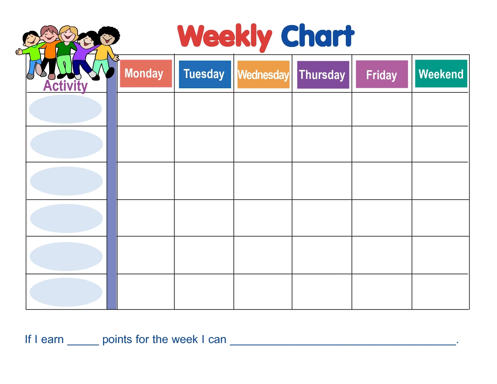 Weekly Behavior Chart Template | Free Printable Behavior-Monthly Behavior Charts Printable
