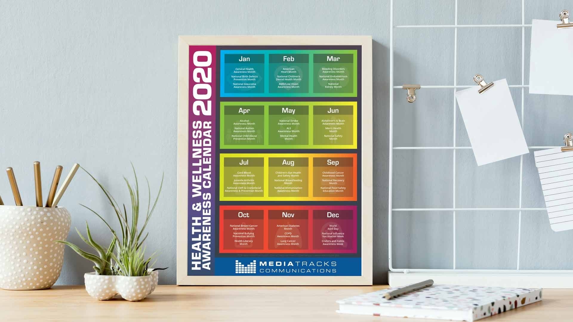 2020 Health &amp; Wellness Awareness Calendar [Infographic-August Monthly Awareness Calendar