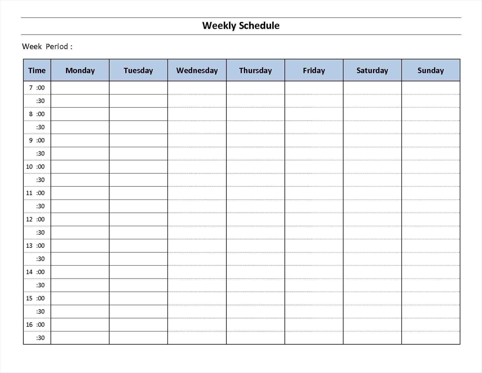 7 Day Week Calendar Printable | Template Calendar Printable-Seven Day Calendar Schedule Template