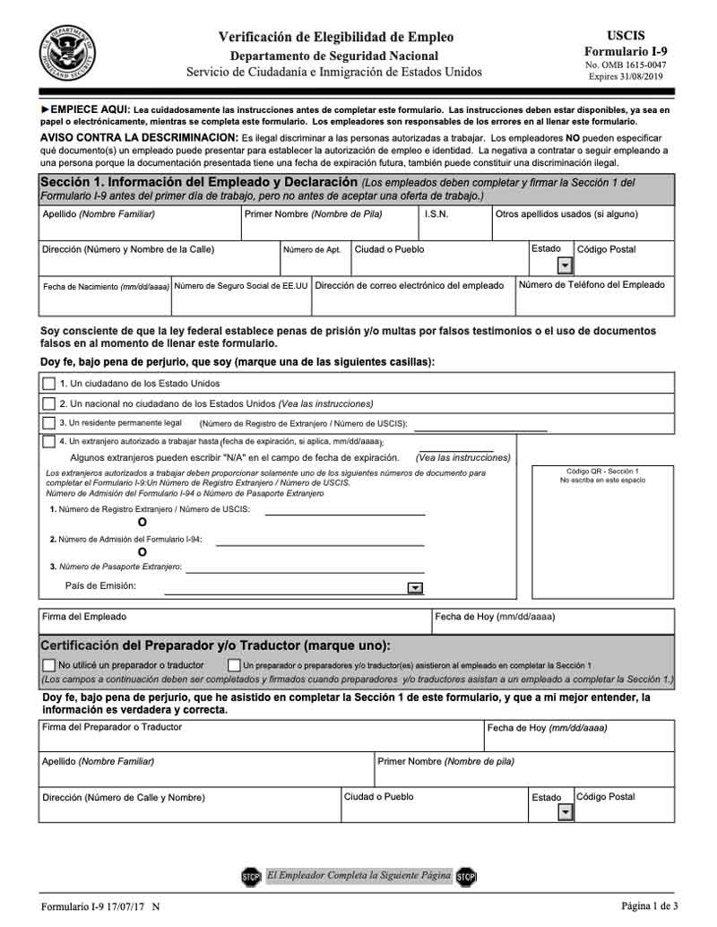Employer Agent Forms | Fiscal Assistance-Blank I-9 Form 2020 Printable Form Free