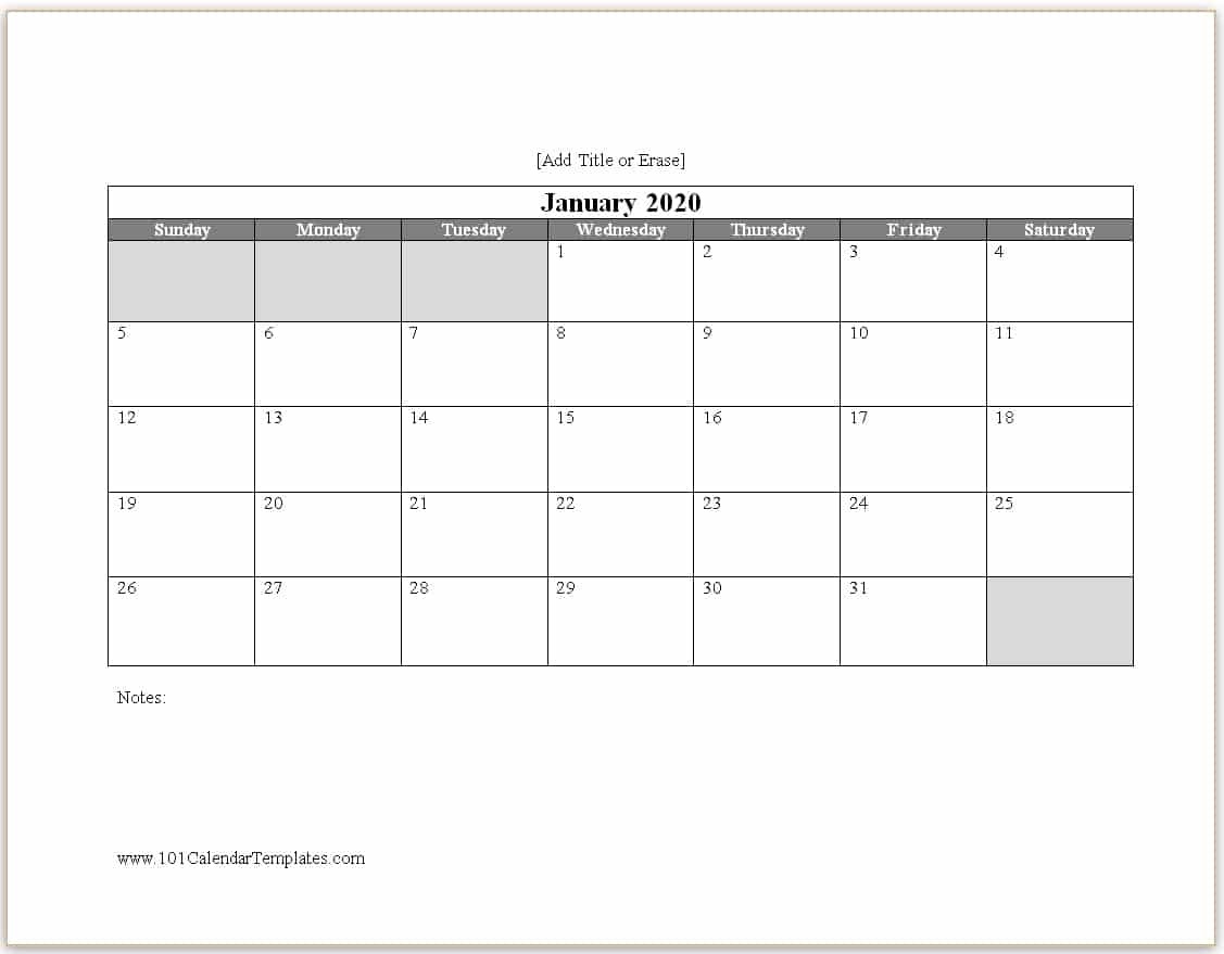 Free 2020 Calendar Template Word-2020 Calendar Template Ms Word