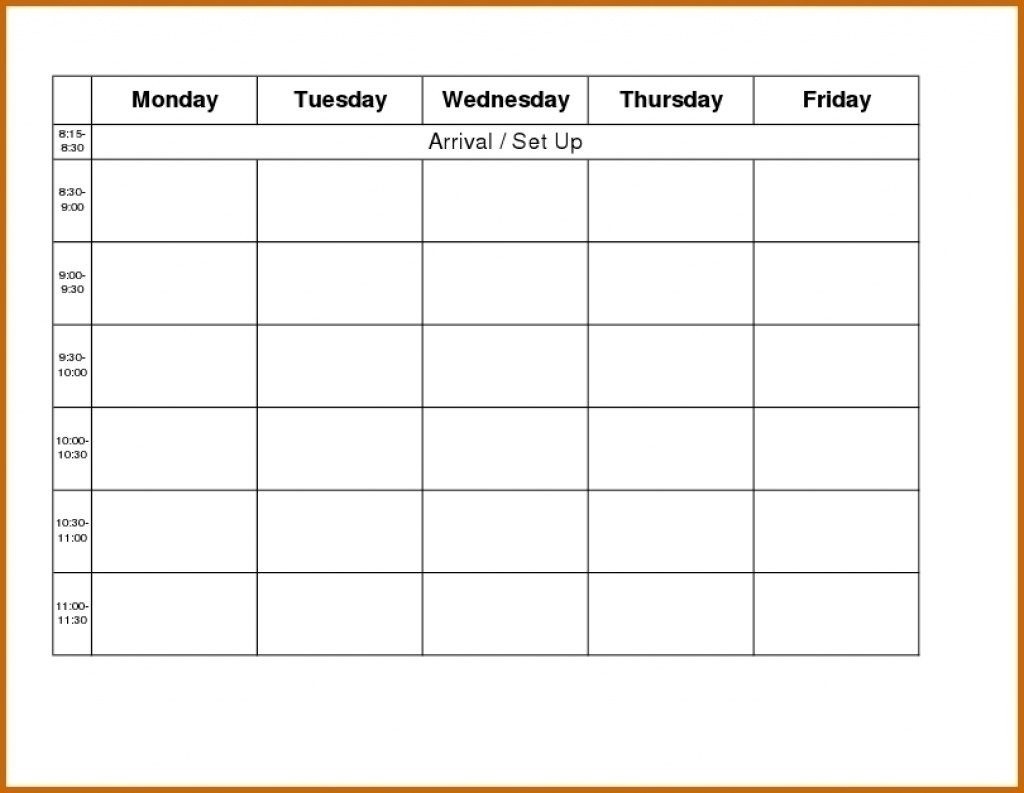 Free Blank Printable Monthly Calendar Monday – Friday-Monday Friday Blank Calendar