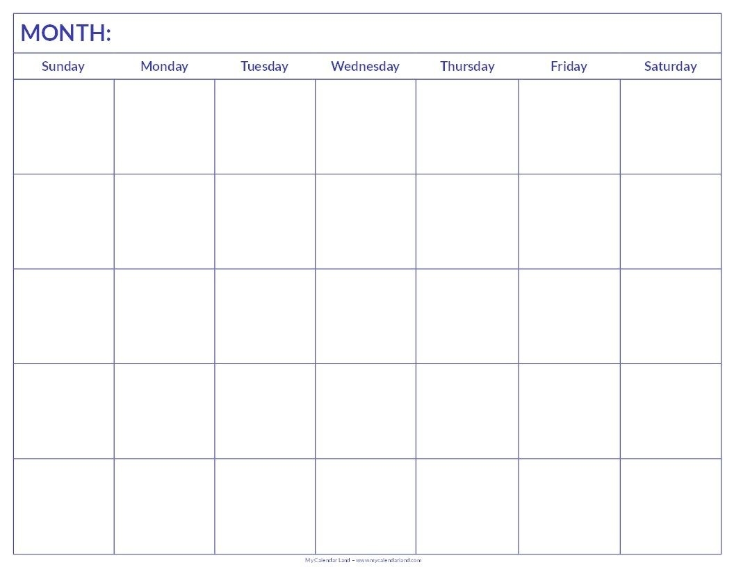 Blank Monthly Calendar Template Pdf Awesome Blank Calendar Template Free 6 Sample Blank