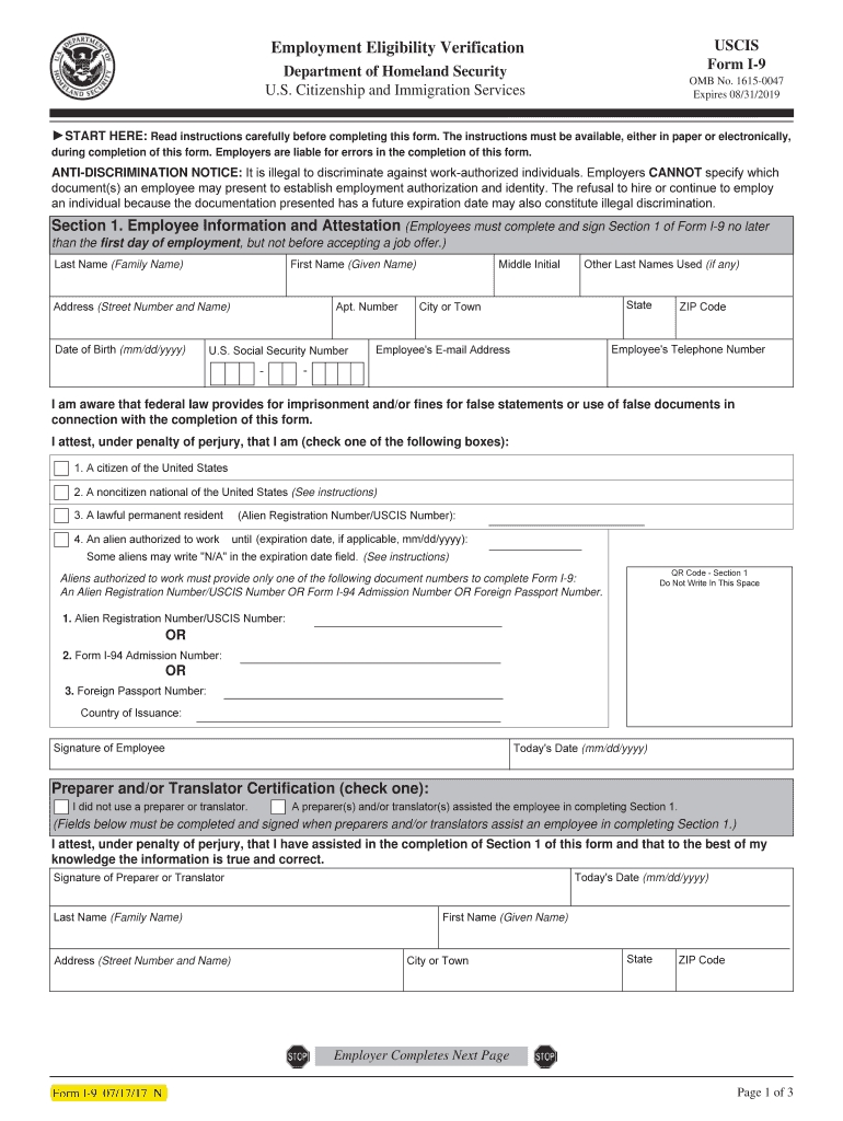 I 9 Form Fillable - Fill Online, Printable, Fillable, Blank-Blank I-9 Form 2020 Printable Form Free