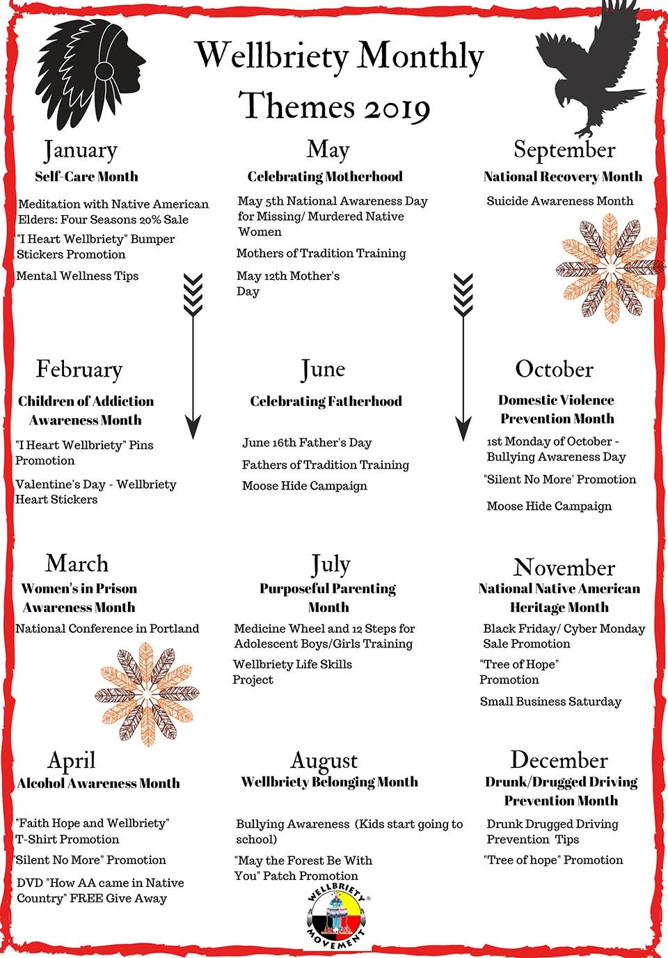 Monthly Themes 2019 Calendar-August Monthly Awareness Calendar