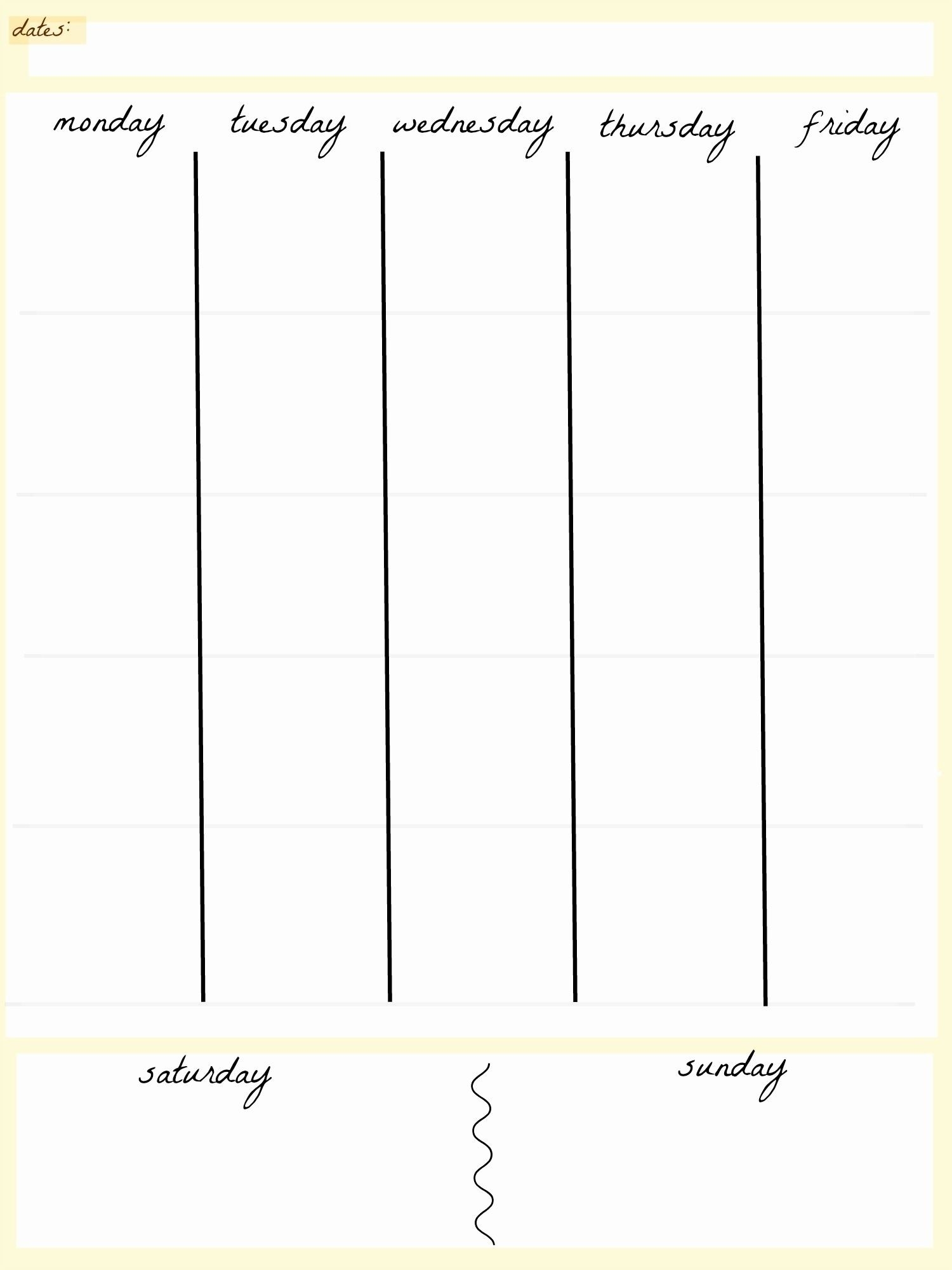 Take Blank 5 Day Calendar Printable (With Images) | Weekly-5 Day Week Calender Template