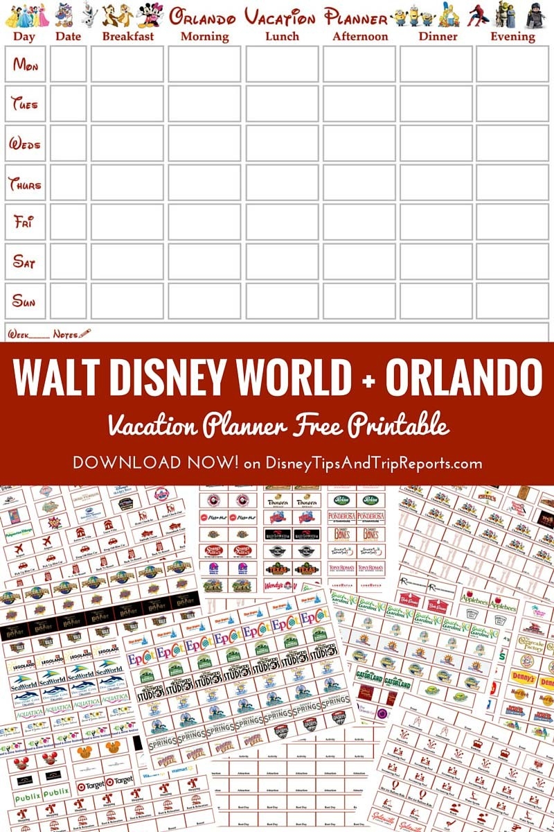 Walt Disney World + Orlando Vacation Planner | Free-Disney World Blank Itinerary Template
