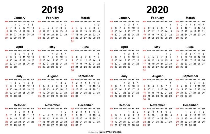 2019 2020 Calendar | Printable Calendar Template, Print Calendar, Printable Yearly Calendar-Free Fill In Calendar 2021