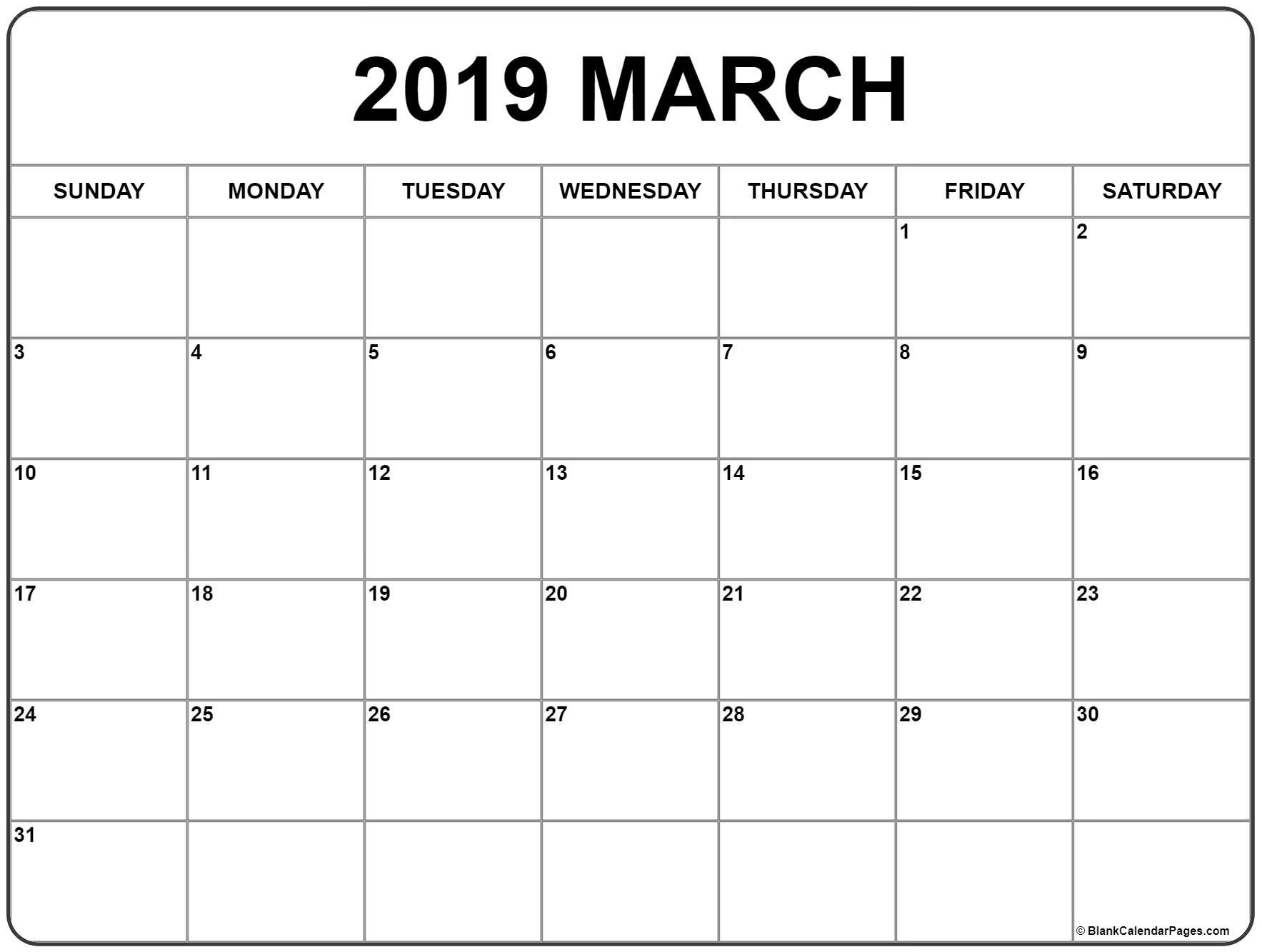 2019 Fill In Calendar Printable – Template Calendar Design-Free Fill In Calendar