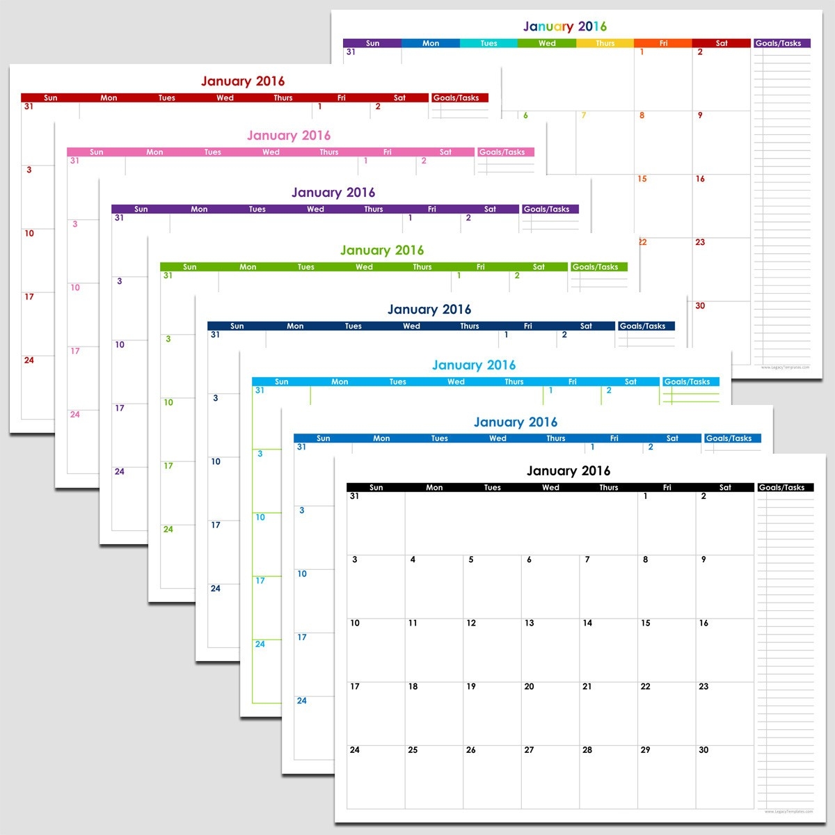 2020 - 12 Month Calendar With Tasks - 8 1/2&quot; X 11&quot; | Legacy Templates-8.5 X 11 Calendar Print