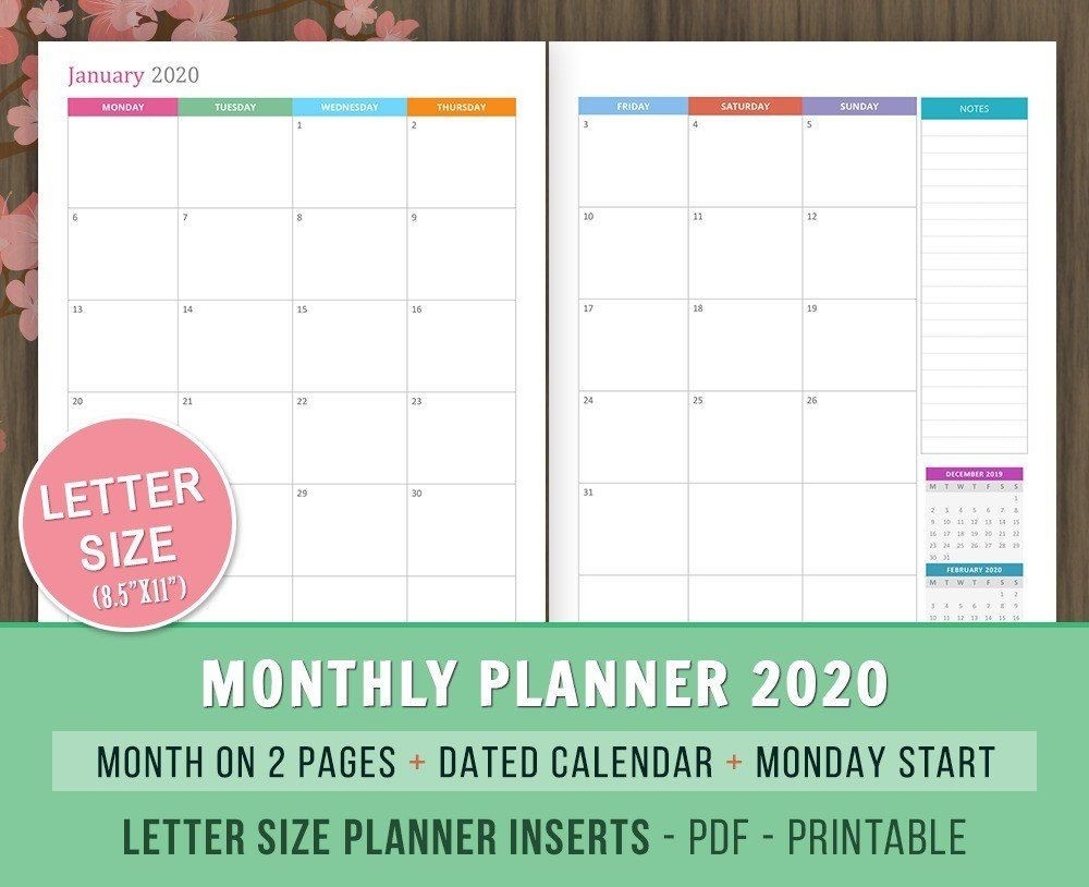 2020 Monthly Calendar 8.5 X 11 | Free Printable Calendar-8.5 X 11 Calendar Print