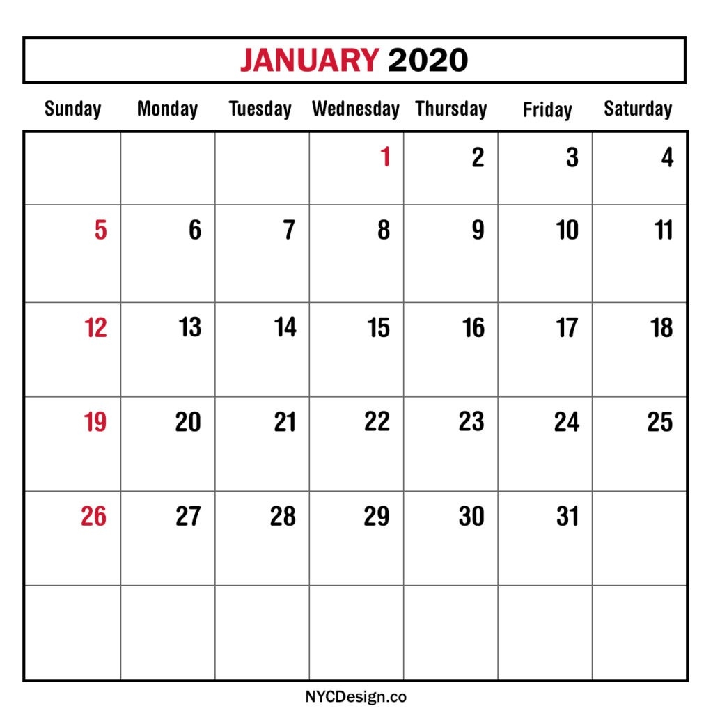 2020 Printable Calendar Sunday To Saturday | Calendar Template Printable Monthly Yearly-Sunday To Saturday Calendar