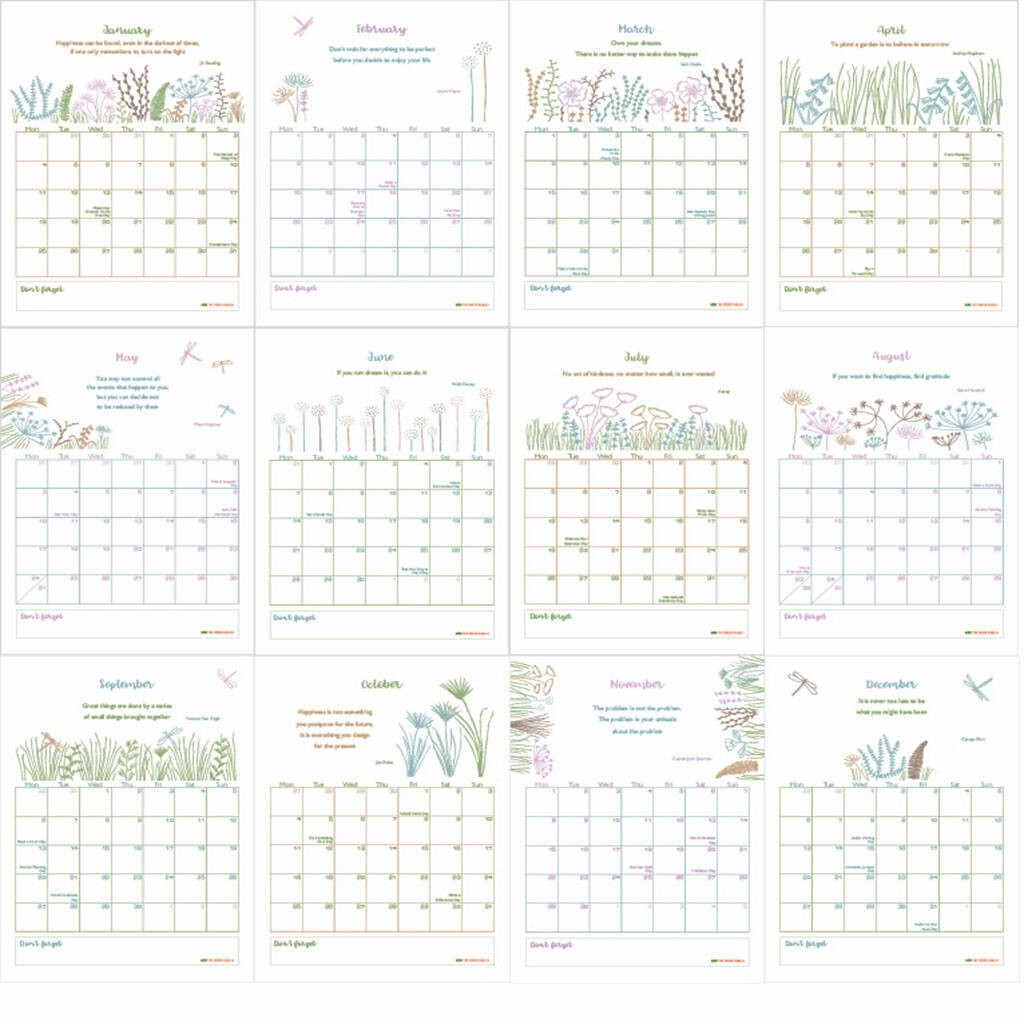 2021 Calendar Botanical A4 By The Green Gables | Notonthehighstreet-2021 Calendar To Fill In