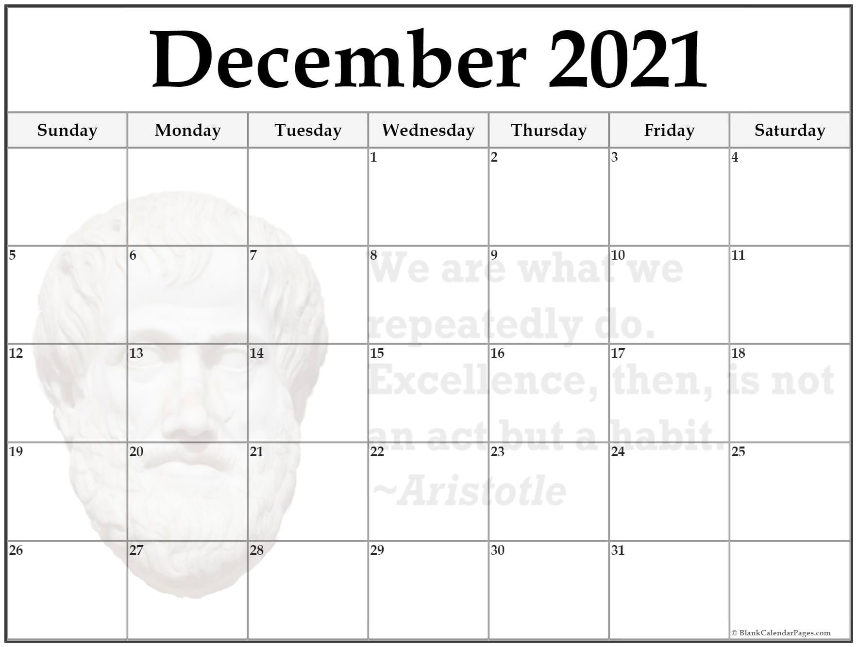 24+ December 2021 Quote Calendars-December Calendar 2021 All Free Printable Vertex