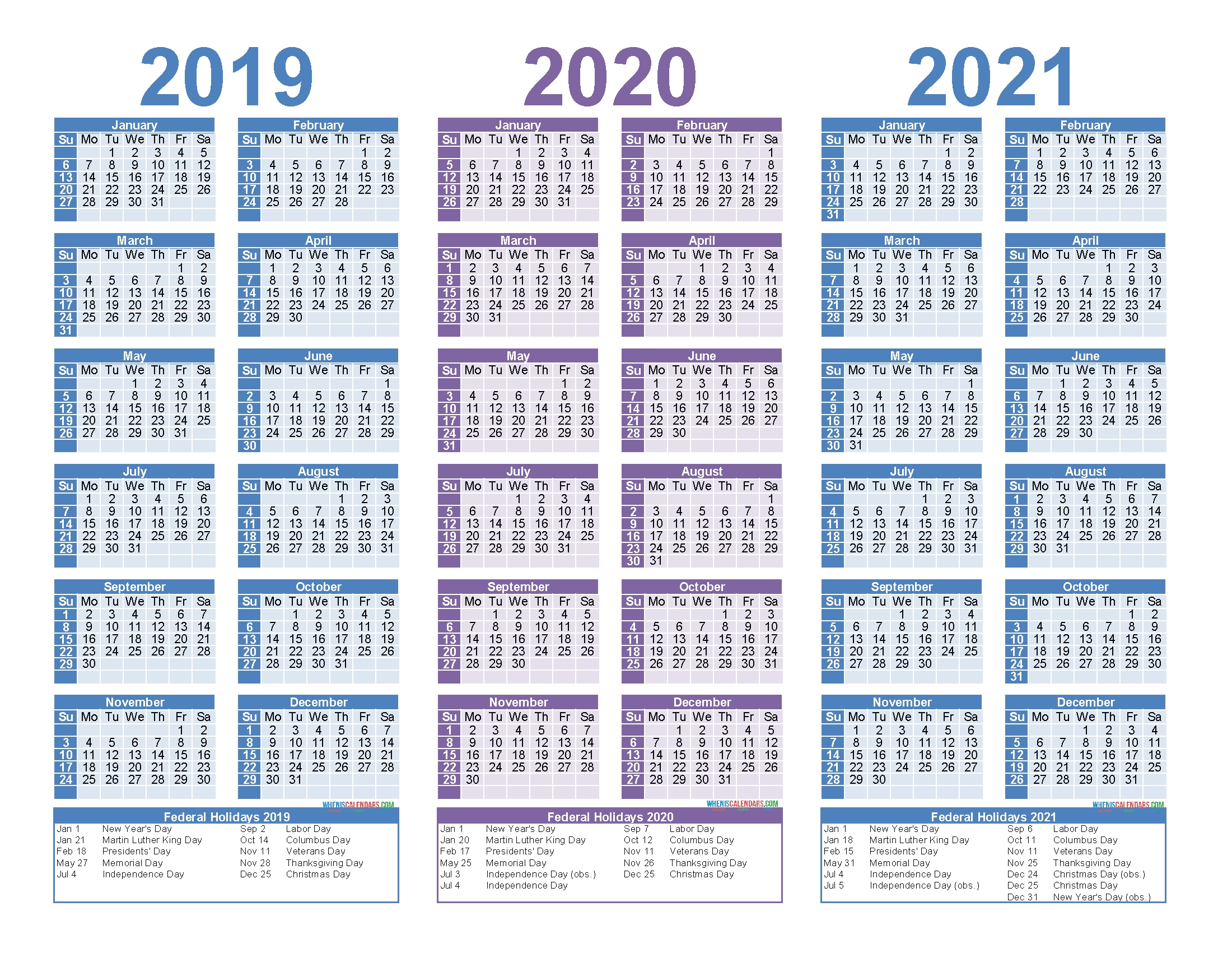 3 Year Calendar 2020 To 2020 | Calendar Printables Free Templates-3 Year Calendar 2021