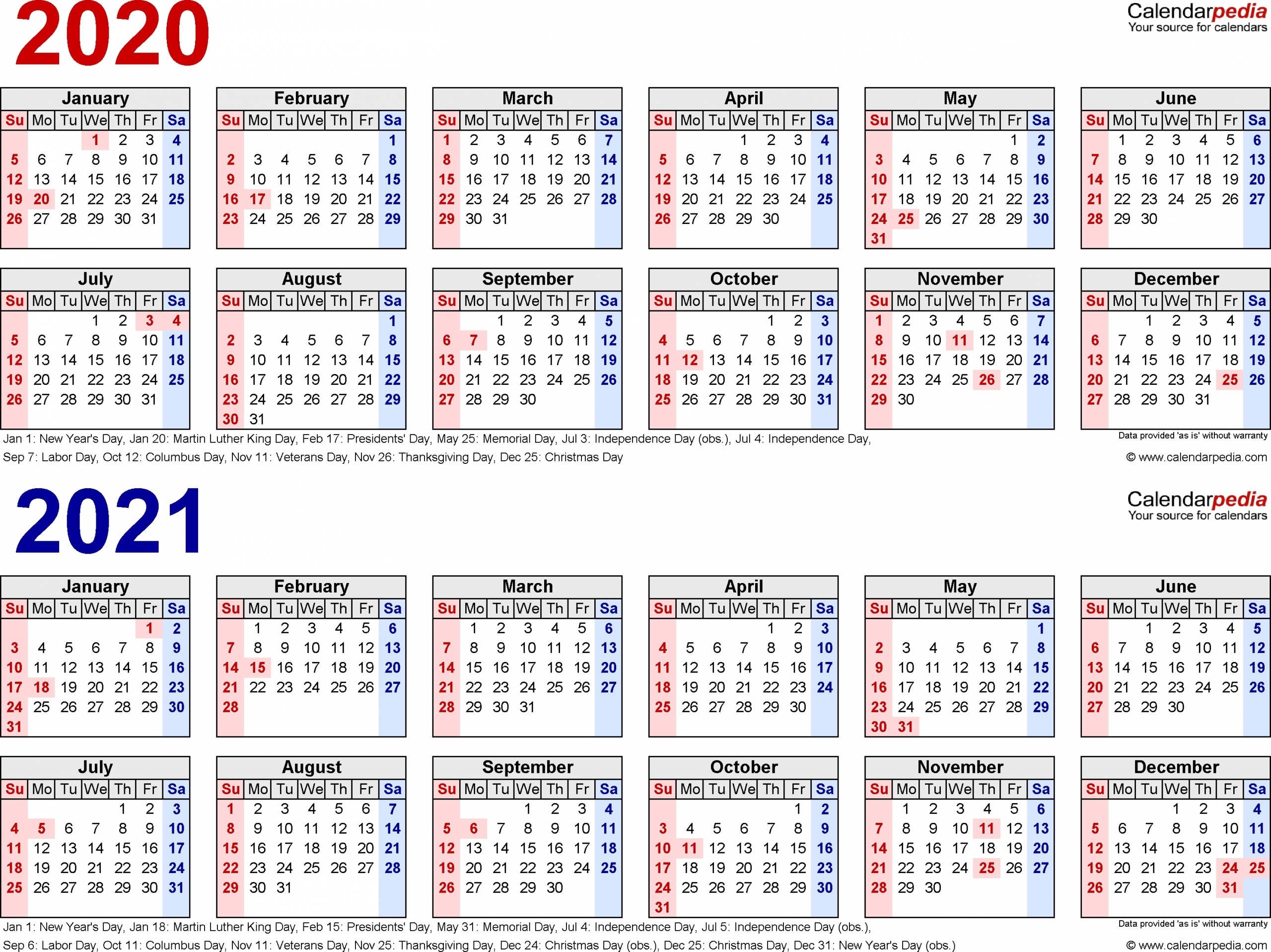 3 Year Calendar 2020 To 2021 | Month Calendar Printable-2021 Calnder By Week No Excel