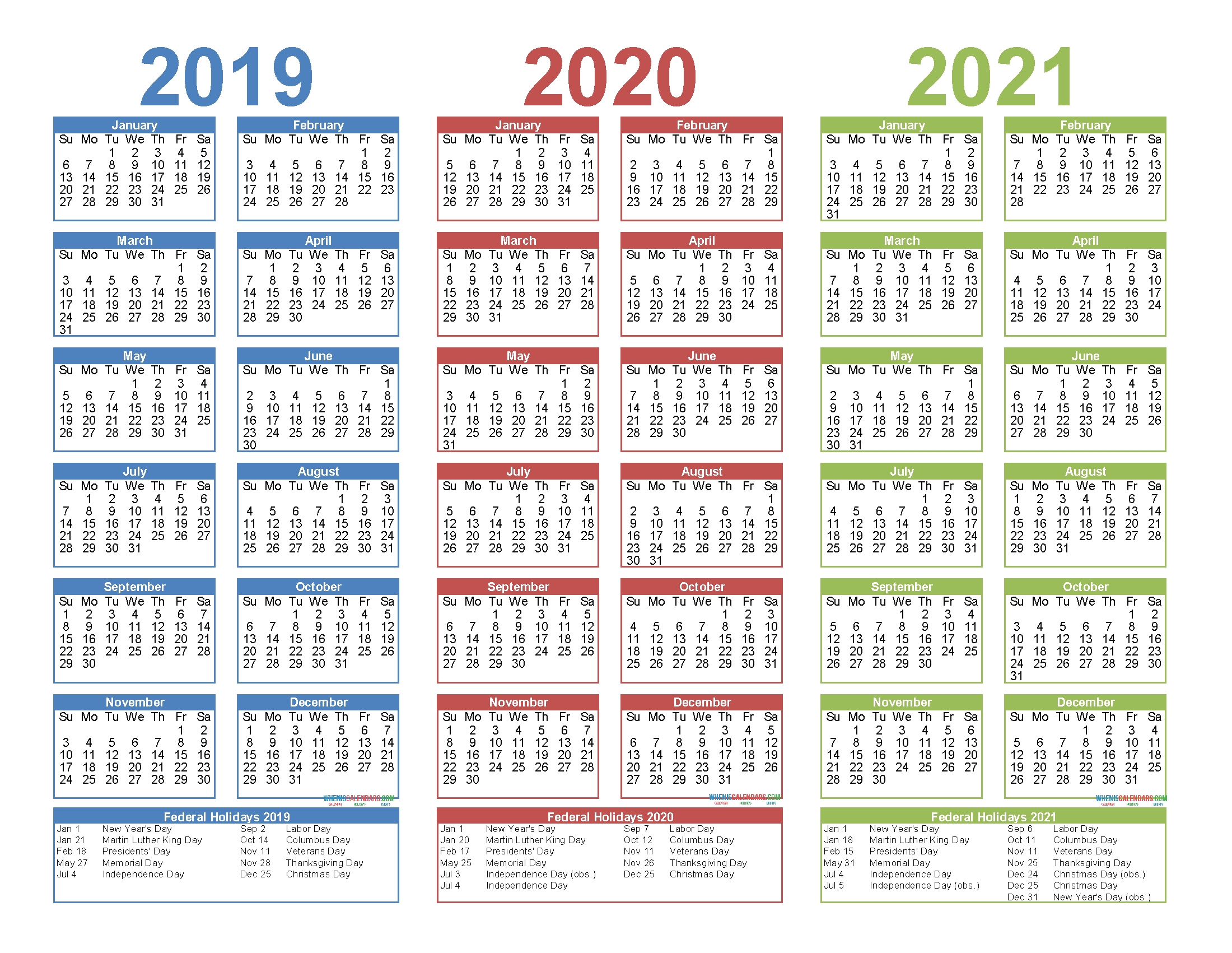 3 Year Calendar Printable 2019 2020 2021 Free Calendar Template | Free Printable 2020 Calendar-3 Year Calendar 2021 To 2023